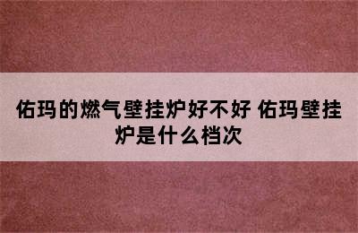 佑玛的燃气壁挂炉好不好 佑玛壁挂炉是什么档次